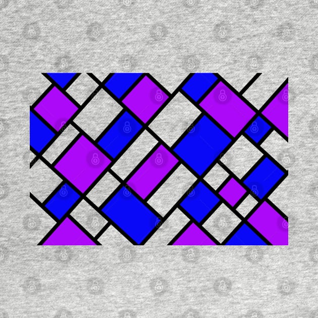 Abstract mosaic pattern grid with random colours blue and purple - illustration by Russell102